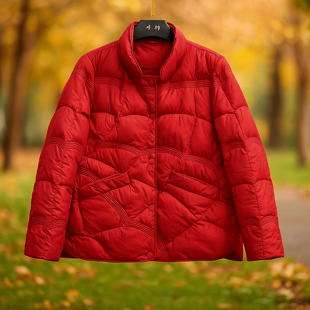 Naisten Untuvatakki - Kevyt Vuorattu - Regular Fit - Pystykaulus - Lantionpituus - EmiyoSuomi - Takki Nainen