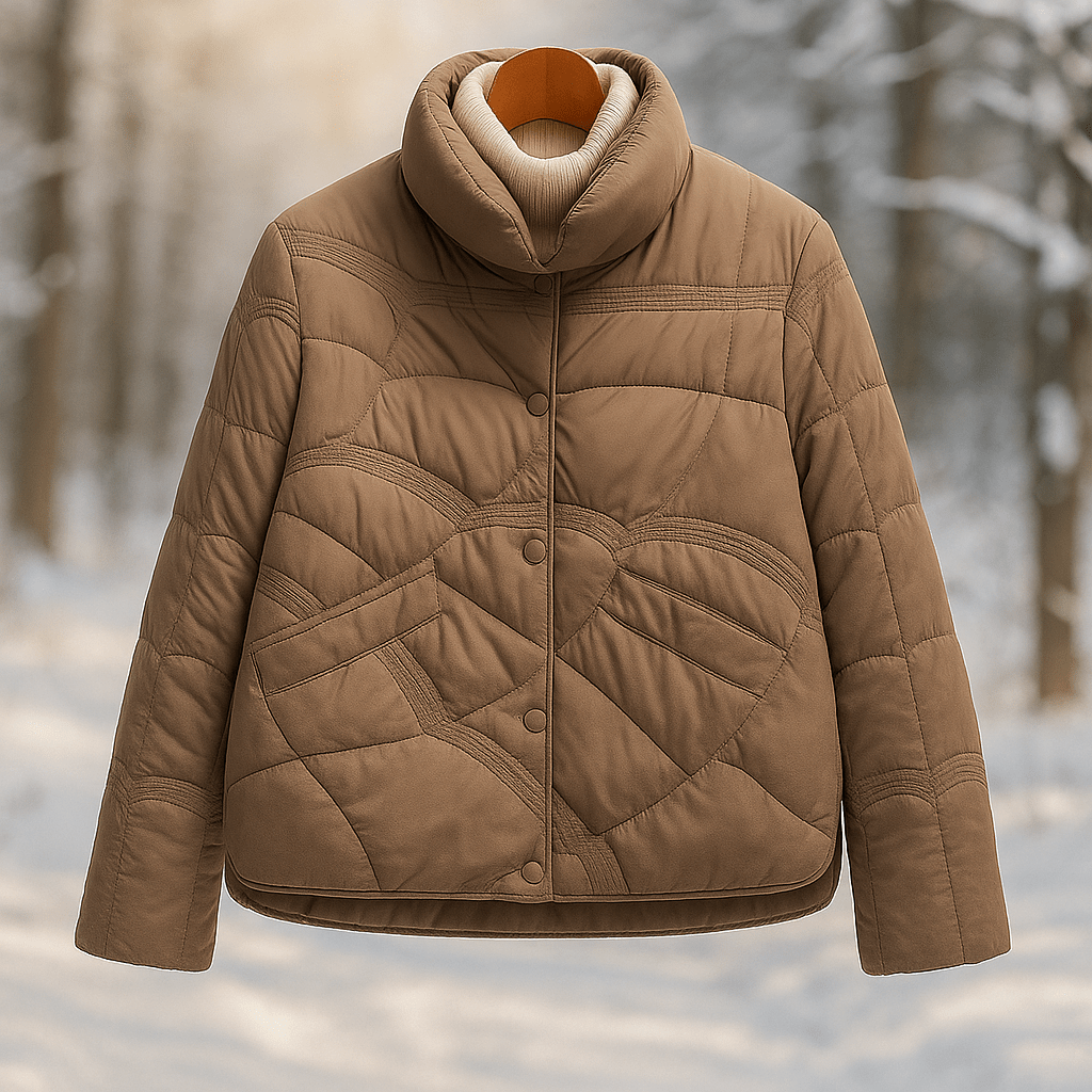 Naisten Untuvatakki - Kevyt Vuorattu - Regular Fit - Pystykaulus - Lantionpituus - EmiyoSuomi - Takki Nainen