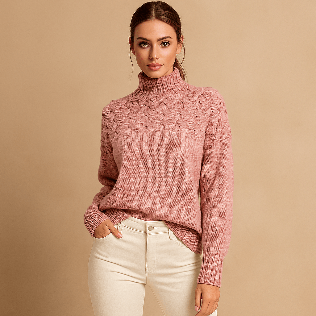 Neulepusero - Korkea kaulus - Pehmeä ja lämmin mukavuus - EmiyoSuomi - Neulepusero Nainen