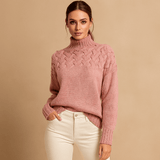 Neulepusero - Korkea kaulus - Pehmeä ja lämmin mukavuus - EmiyoSuomi - Neulepusero Nainen