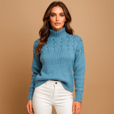 Neulepusero - Korkea kaulus - Pehmeä ja lämmin mukavuus - EmiyoSuomi - Neulepusero Nainen