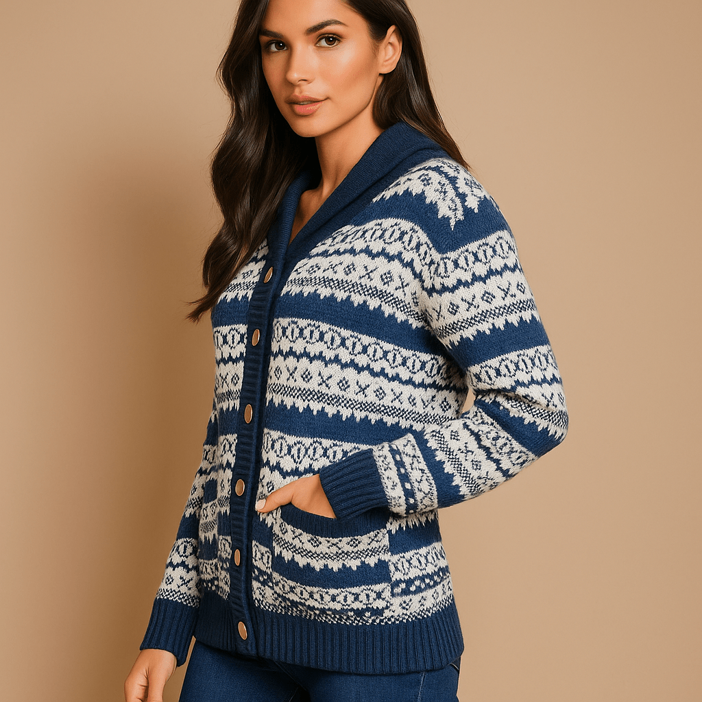 Neulottu Cardigan - Pehmeä Mukavuus - Kaksi Taskua - EmiyoSuomi - Neulepusero Nainen