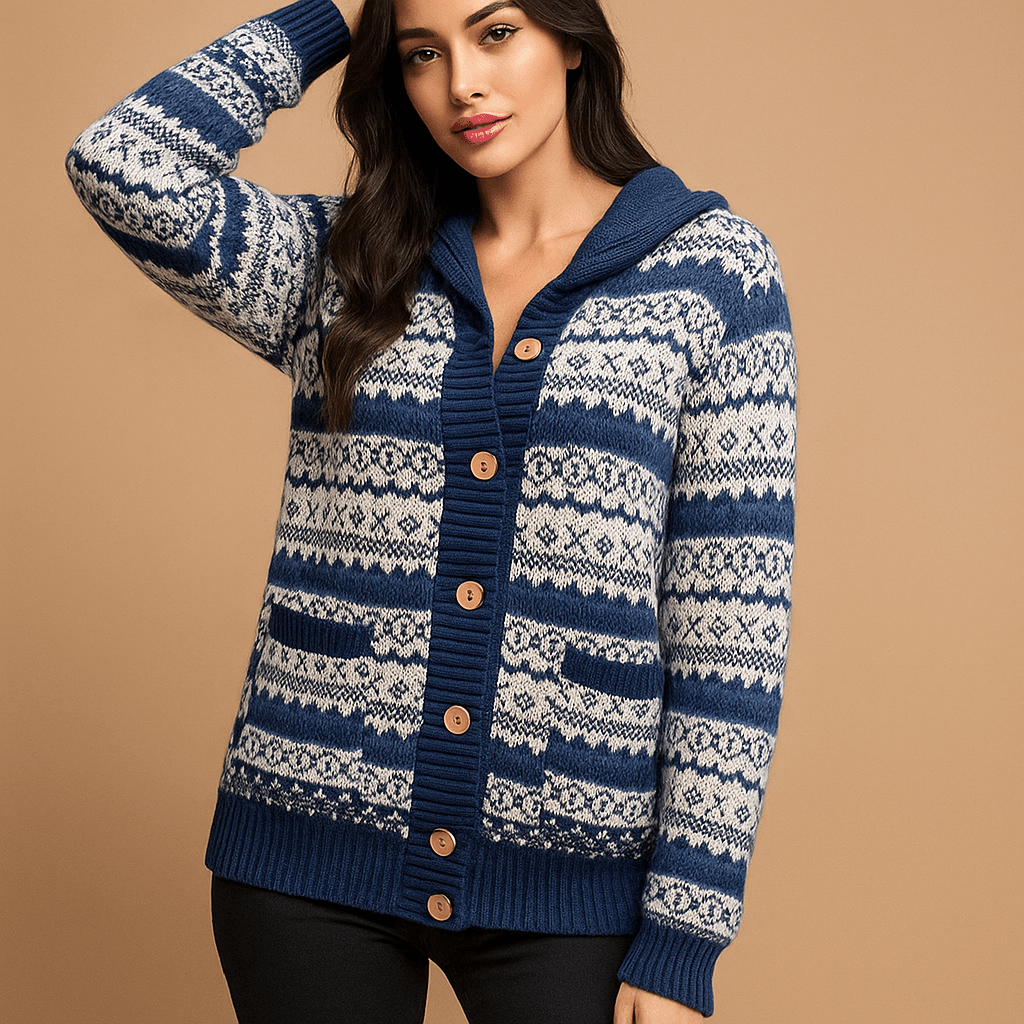 Neulottu Cardigan - Pehmeä Mukavuus - Kaksi Taskua - EmiyoSuomi - Neulepusero Nainen