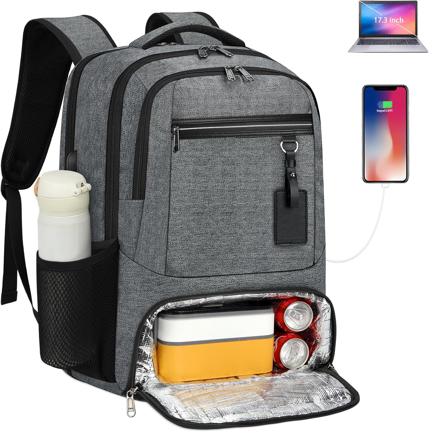 Repputausta kannettavalle tietokoneelle | Vesitiivis, USB-portti, ruokalaukku