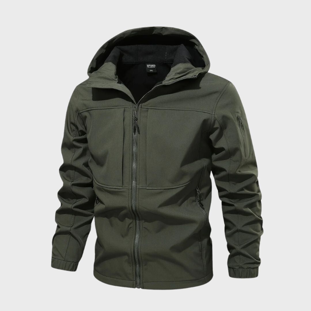 Miesten sadetakki | Pehmeä softshell | Ergonominen istuvuus