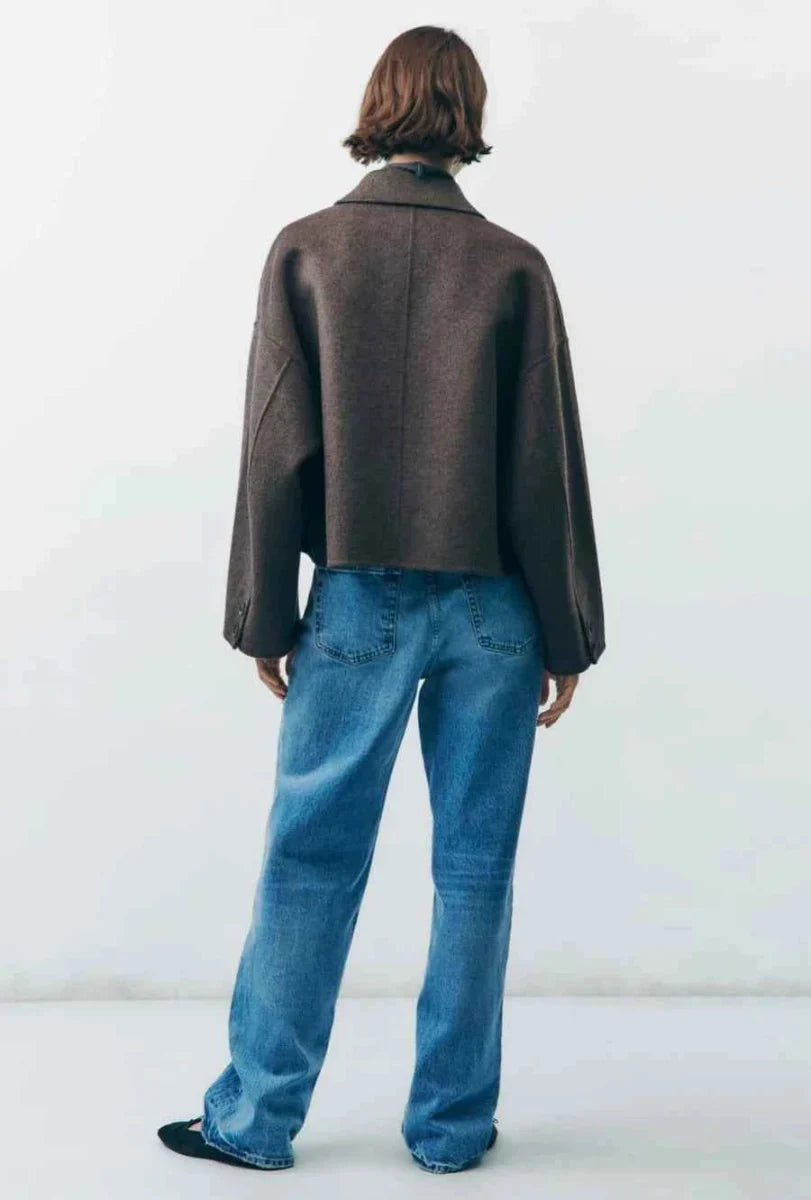 Naisten Takki | Oversize, Korkea Kaulus | Ruskea