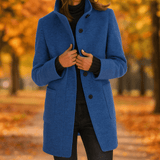 Pitkähihainen rento takki - pystykaulus - mukavuutta ja tyyliä - EmiyoSuomi - Takki Nainen