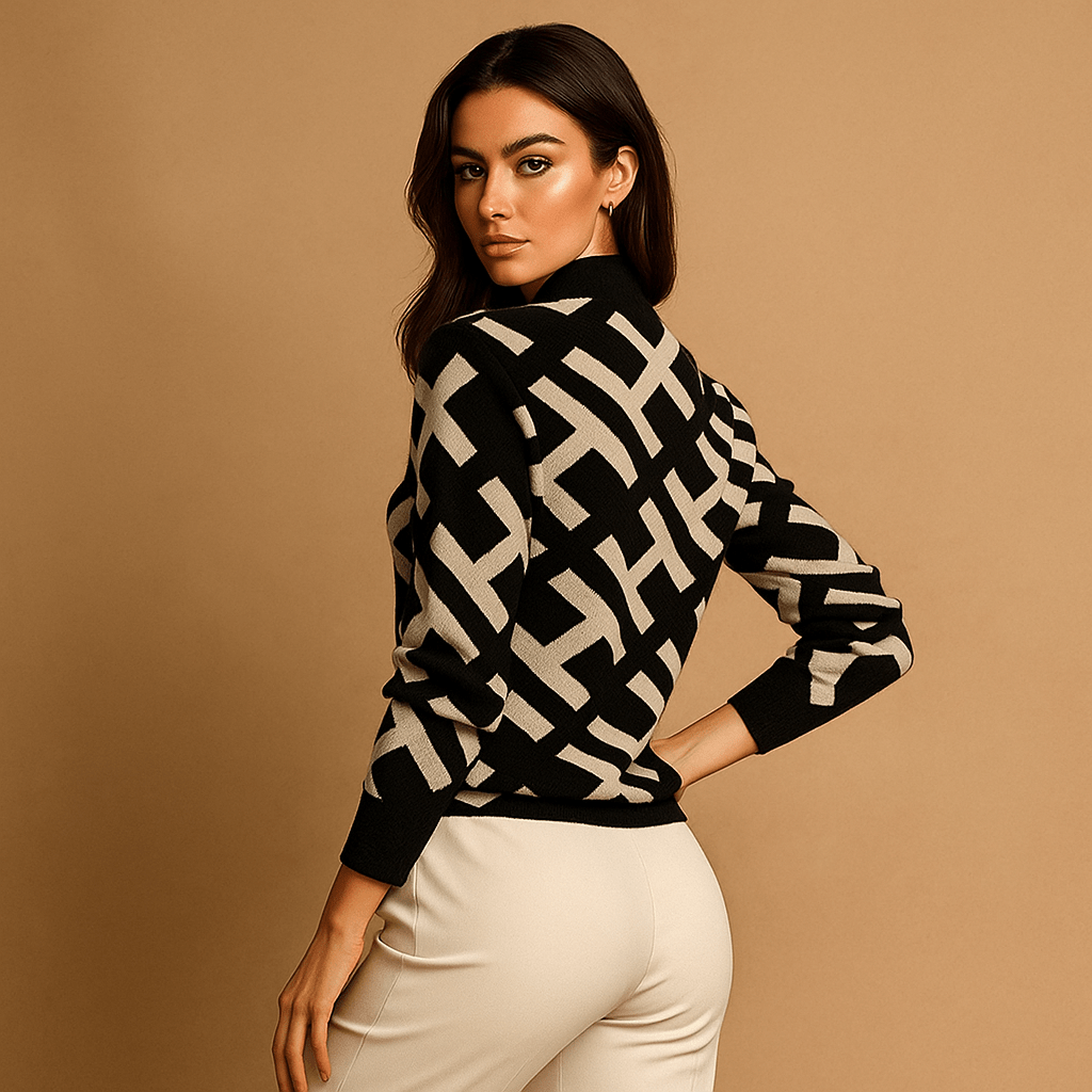 Pitkähihaiset Naisten Paidat - Geometrinen Suunnittelu - Mukavuus & Tyyli - EmiyoSuomi - Neulepusero Nainen