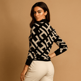 Pitkähihaiset Naisten Paidat - Geometrinen Suunnittelu - Mukavuus & Tyyli - EmiyoSuomi - Neulepusero Nainen