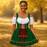 Plus Size Baijerilainen Halloween Mekko - Puffi Hihat - Mini - EmiyoSuomi - Halloween