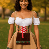 Plus Size Baijerilainen Halloween Mekko - Puffi Hihat - Mini - EmiyoSuomi - Halloween