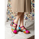 Retro värikkäät nahkasandaalit - EmiyoSuomi - kengät