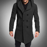 Pitkä huppu trench coat miehille - tyylikäs - vettä hylkivä - mukava
