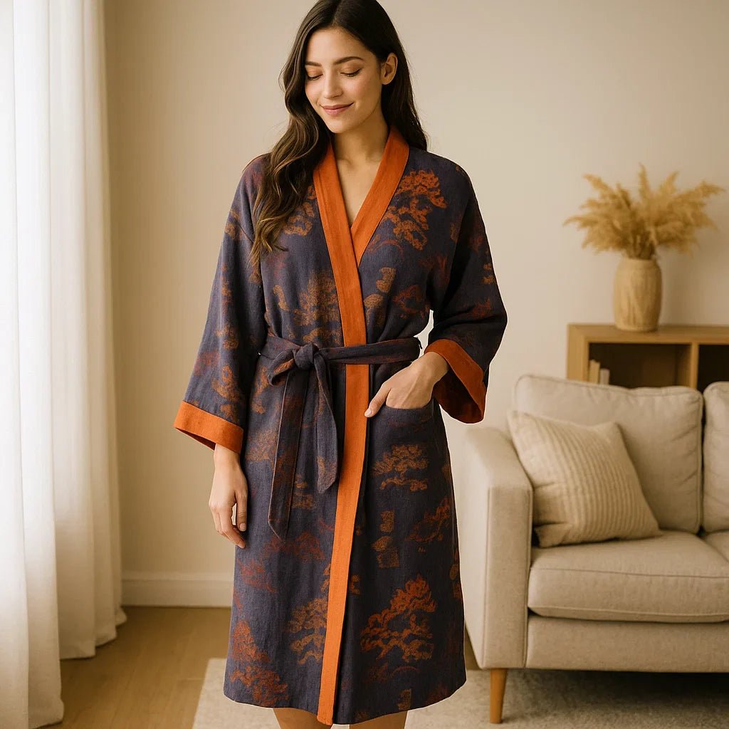 SereneCotton – Ylellinen Kimonotakki Puuvillasta Ajanmukaisella Eleganssilla - EmiyoSuomi - Kylpytakit
