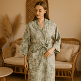 SereniLoom – Pehmeä ja Hengittävä Kimono Kylpytakki Luksuspuuvillasta Rentouttaviin Hetkiin - EmiyoSuomi - Kylpytakit