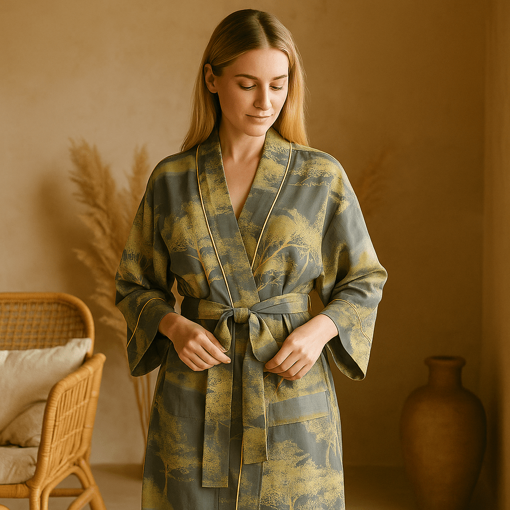 SereniLuxe – Ylellinen Puuvillainen Kylpytakki Ajattomalla Tyylillä - EmiyoSuomi - Kylpytakit