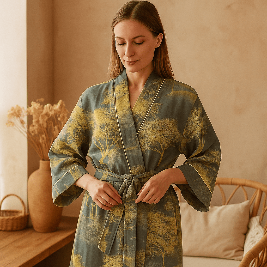SereniLuxe – Ylellinen Puuvillainen Kylpytakki Ajattomalla Tyylillä - EmiyoSuomi - Kylpytakit