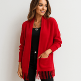 Stilla Cardigan Frilloilla - Pehmeä Mukavuus - Uniikki Design - EmiyoSuomi - Neuleet