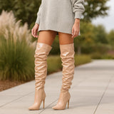 Stilla Lakkinahka Yli - polven Saappaat - Elegantti Mukavuus - Katrinette - EmiyoSuomi - Saappaat Nainen