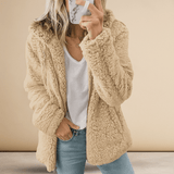 Stilla Nainen Karhu Teddy Turkki - Pehmeä Fleece - Vetoketju & Taskut - EmiyoSuomi - Takki Nainen