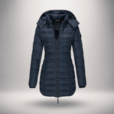 Stilla - Pitkä Takki Pehmeällä Vuorella ja Huoodilla - Trendikäs Mukavuus - EmiyoSuomi - Takki Nainen