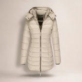 Stilla - Pitkä Takki Pehmeällä Vuorella ja Huoodilla - Trendikäs Mukavuus - EmiyoSuomi - Takki Nainen