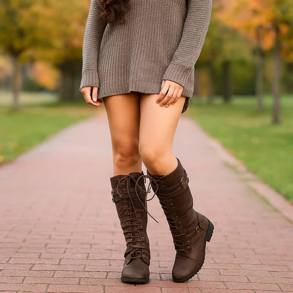 Stilla Tasaiset Saappaat - Solki & Nauhat - Mukavuus & Tyylit - EmiyoSuomi - Saappaat Nainen