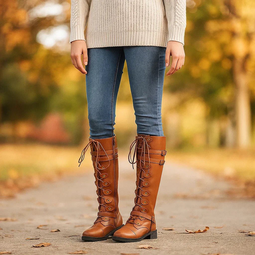 Stilla Tasaiset Saappaat - Solki & Nauhat - Mukavuus & Tyylit - EmiyoSuomi - Saappaat Nainen