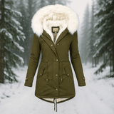 Stilla Tyylikäs Talvitakki - Huppu - Napit - Lämmin & Tyylikäs - EmiyoSuomi - Takki Nainen