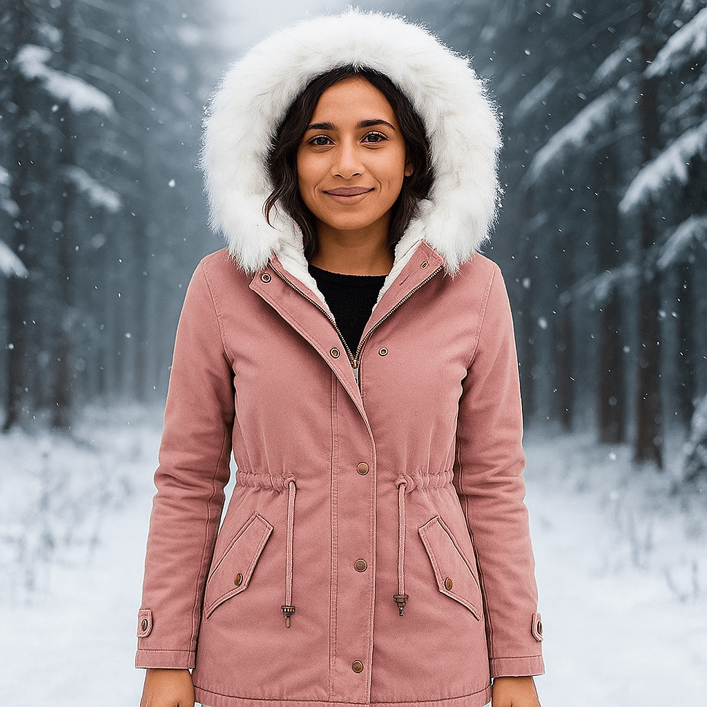 Stilla Tyylikäs Talvitakki - Huppu - Napit - Lämmin & Tyylikäs - EmiyoSuomi - Takki Nainen