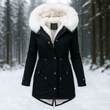 Stilla Tyylikäs Talvitakki - Huppu - Napit - Lämmin & Tyylikäs - EmiyoSuomi - Takki Nainen