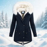 Stilla Tyylikäs Talvitakki - Huppu - Napitusyksityiskohta - Lämmin & Tyylikäs - EmiyoSuomi - Takki Nainen