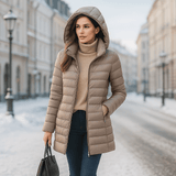 Stilla Untuvatakki - Ultrakevyt Naisille Siirtymäkauden Takki Huoodilla - EmiyoSuomi - Takki Nainen