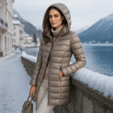 Stilla Untuvatakki - Ultrakevyt Naisille Siirtymäkauden Takki Huoodilla - EmiyoSuomi - Takki Nainen