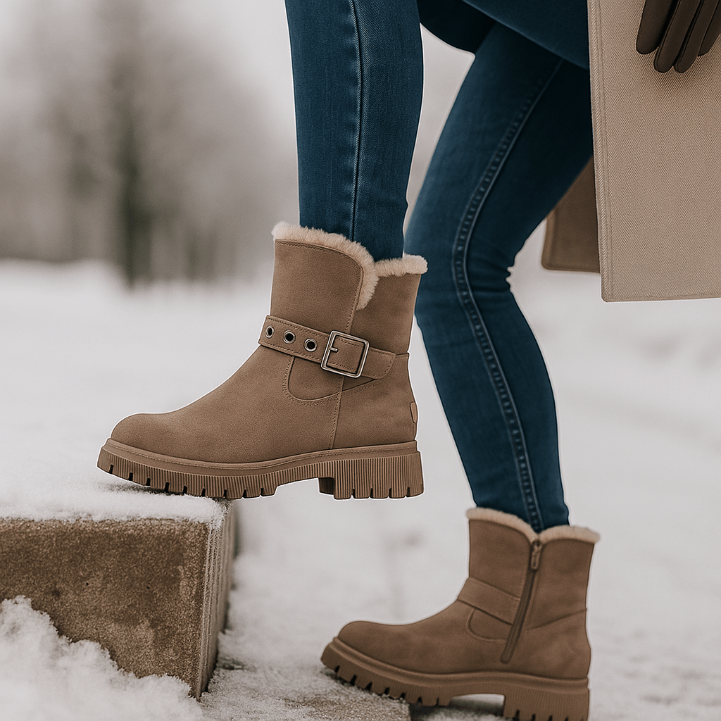 Suurten Talvikenkien Nahkaiset – Tyylikäs ja Lämmin Mukavuus - EmiyoSuomi - Naisten talvikengät