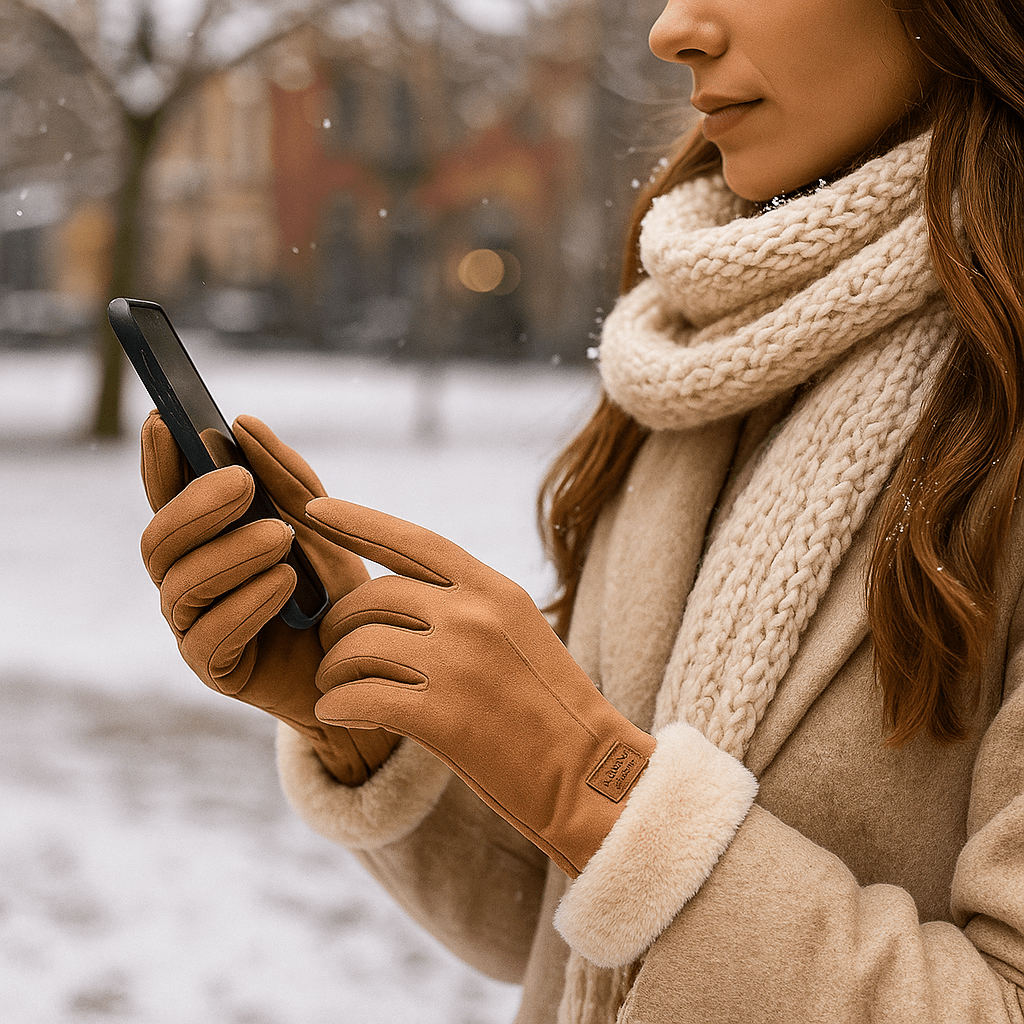 Talvihanskat Tekoturkiksella – Tyylikkyys & Lämpö - EmiyoSuomi - Lämmitettävät käsineet