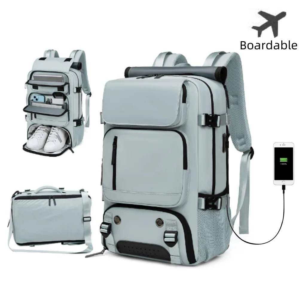 BowLift | TRAVELMAX Pack – Vedenpitävä matkalaukku USB-portilla, kenkäosastolla ja anti-theft-taskulla