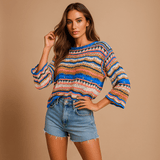 Trendikäs löysä neulepaita naisille - Mukava - Hengittävä - Tyylikäs - EmiyoSuomi - Neulepusero Nainen