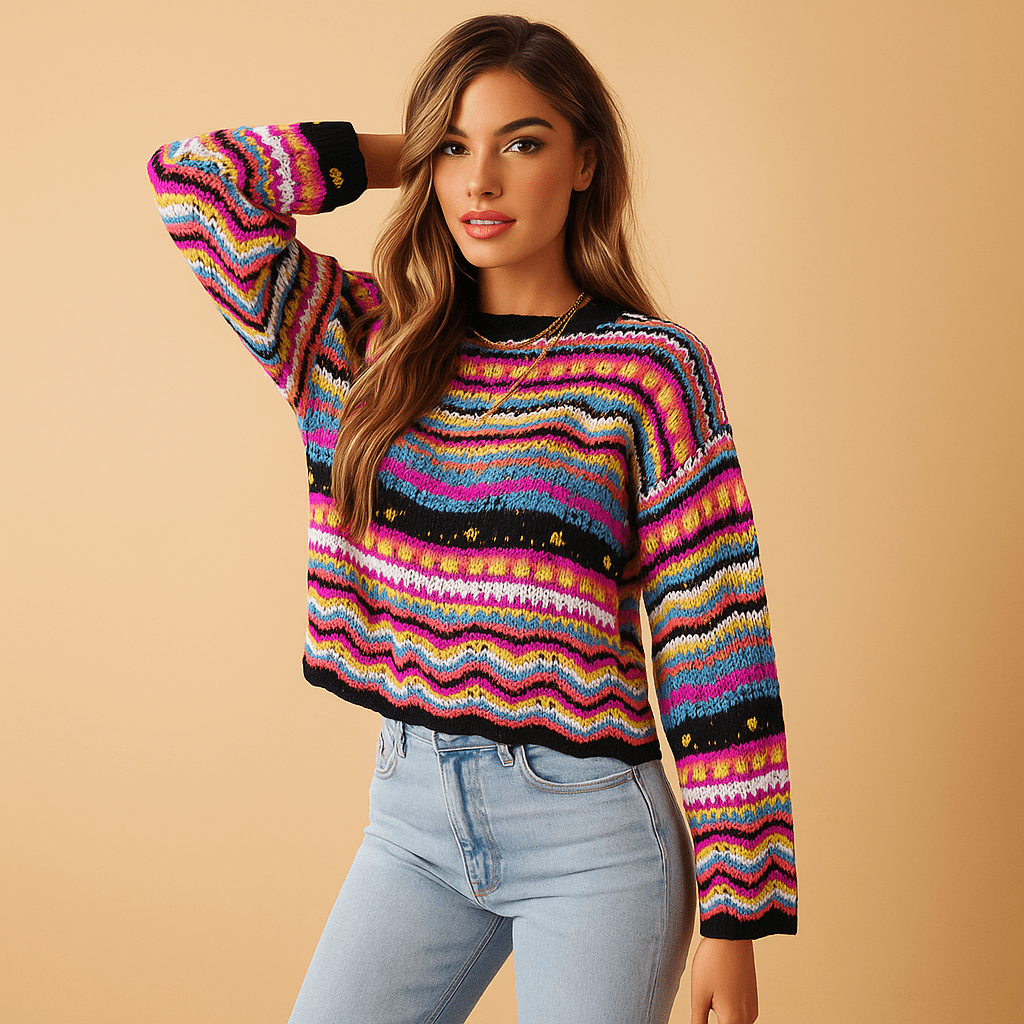 Trendikäs löysä neulepaita naisille - Mukava - Hengittävä - Tyylikäs - EmiyoSuomi - Neulepusero Nainen