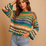 Trendikäs löysä neulepaita naisille - Mukava - Hengittävä - Tyylikäs - EmiyoSuomi - Neulepusero Nainen