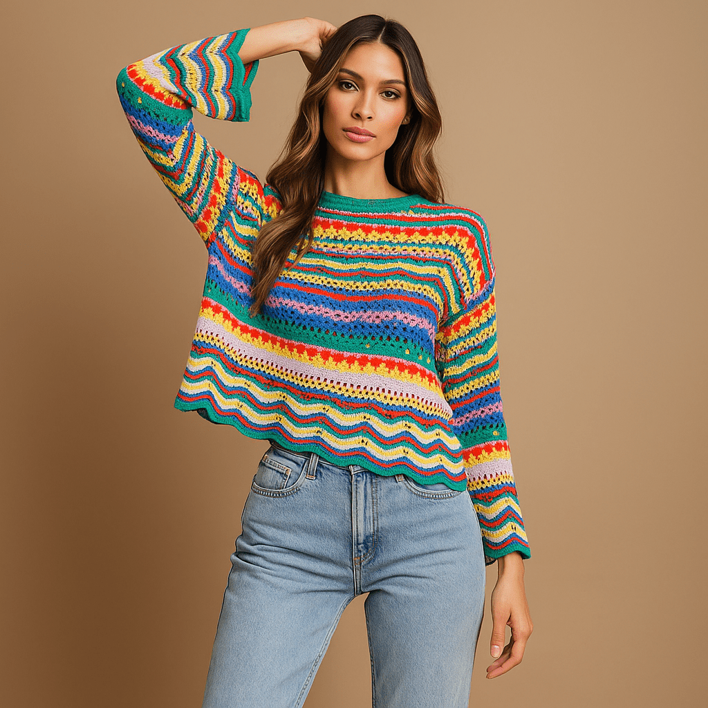 Trendikäs löysä neulepaita naisille - Mukava - Hengittävä - Tyylikäs - EmiyoSuomi - Neulepusero Nainen