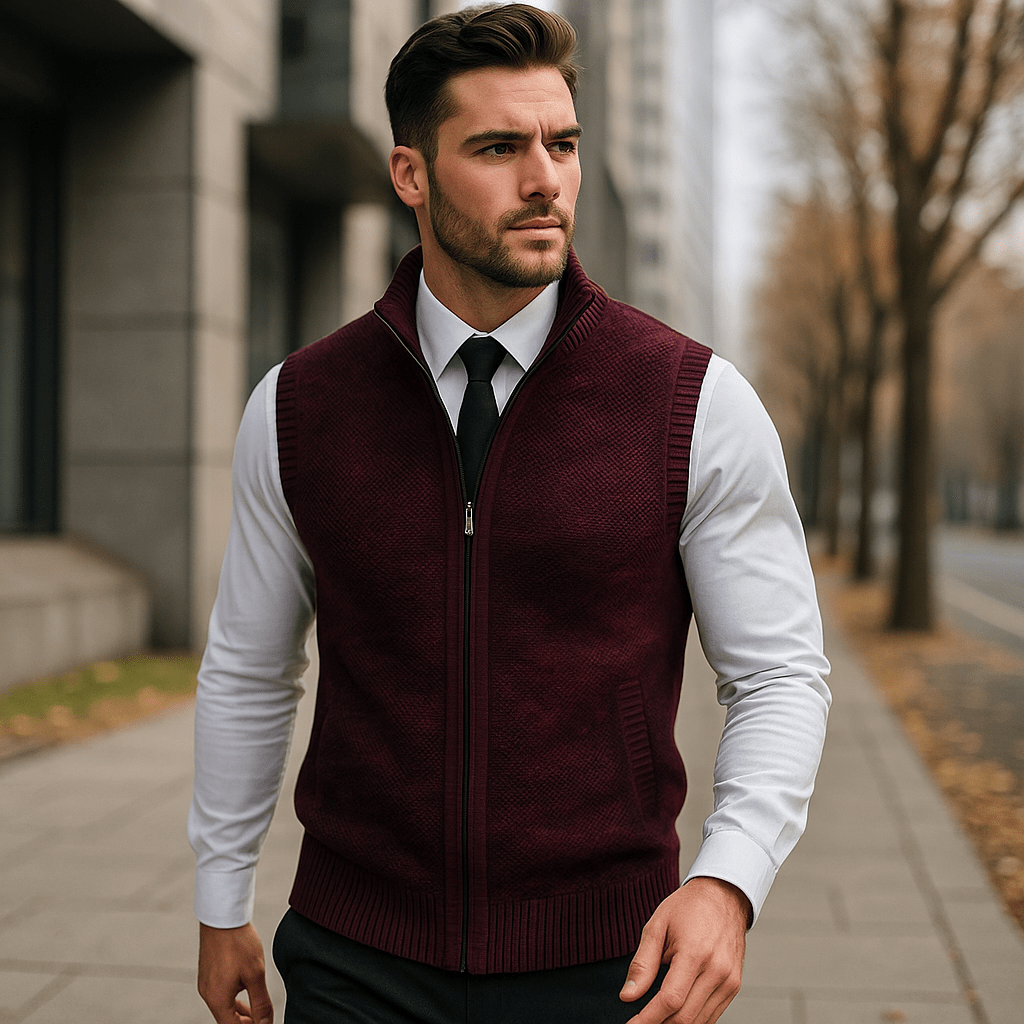 Tyylikäs neuleliivi miehille – mukava ja ajaton - EmiyoSuomi - Takit - Miehet