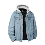 Miesten hupullinen takki rintataskunen regular fit casual tyyli
