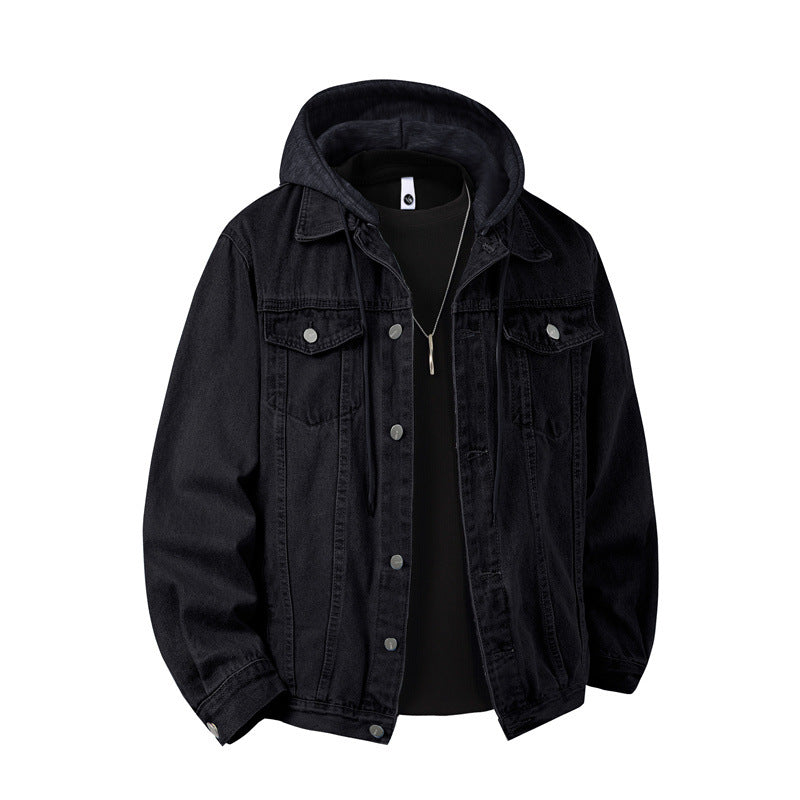 Miesten hupullinen takki rintataskunen regular fit casual tyyli