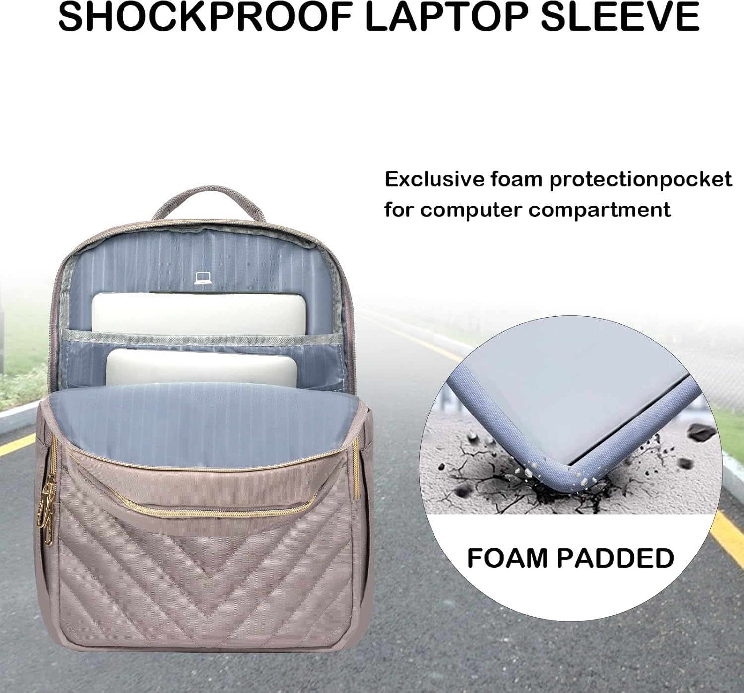 Naisten kannettavan tietokoneen reppu | Vedenpitävä, USB-portti, 15.6"