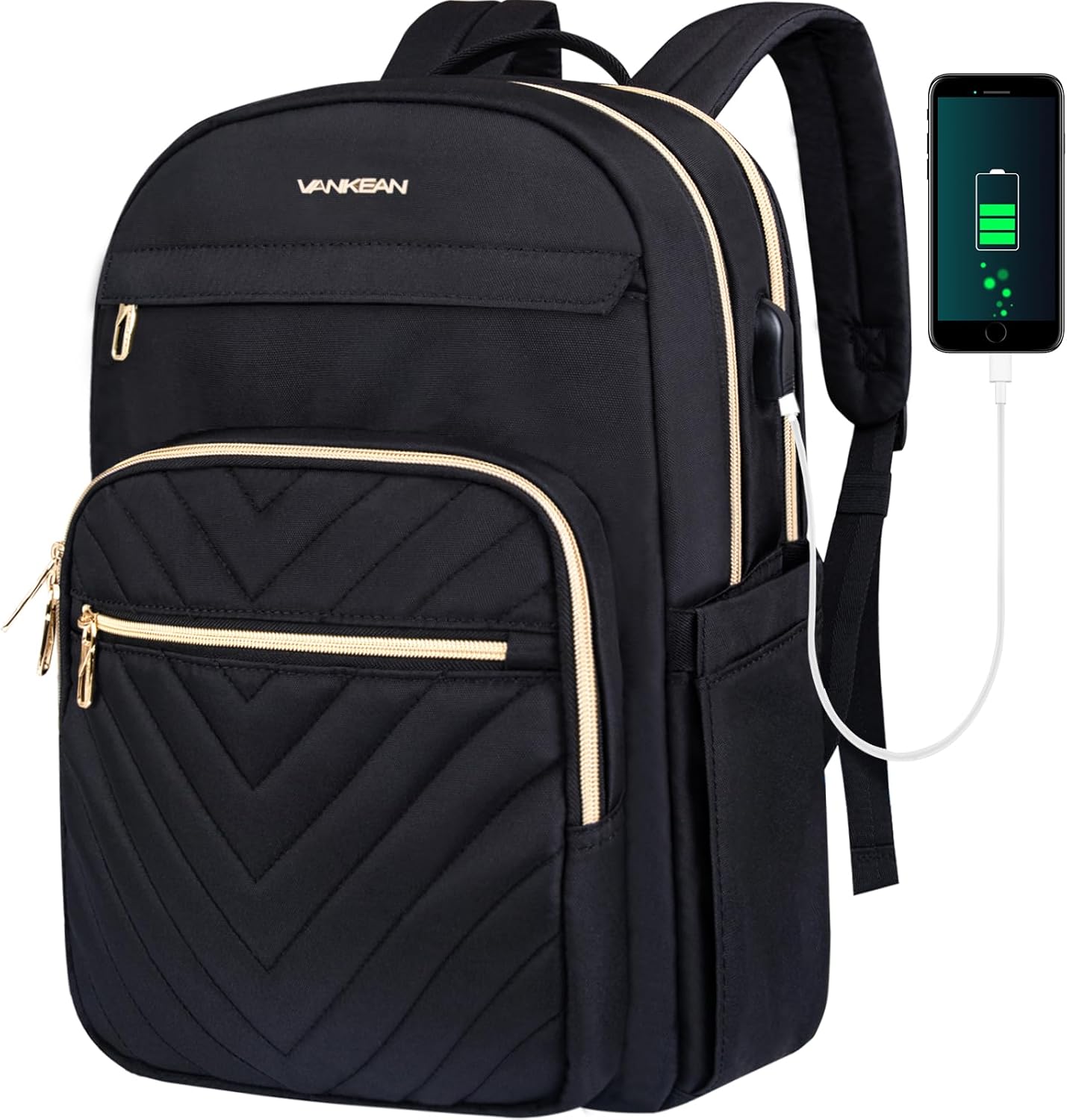 Naisten kannettavan tietokoneen reppu | Vedenpitävä, USB-portti, 15.6"