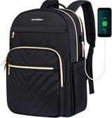 Naisten kannettavan tietokoneen reppu | Vedenpitävä, USB-portti, 15.6"