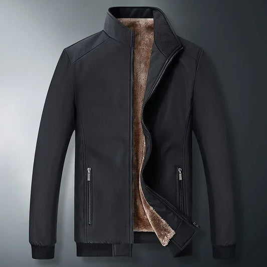 Herre Fleece Varm Standkravejakke - Mukavuus - Eriste - Tyyli