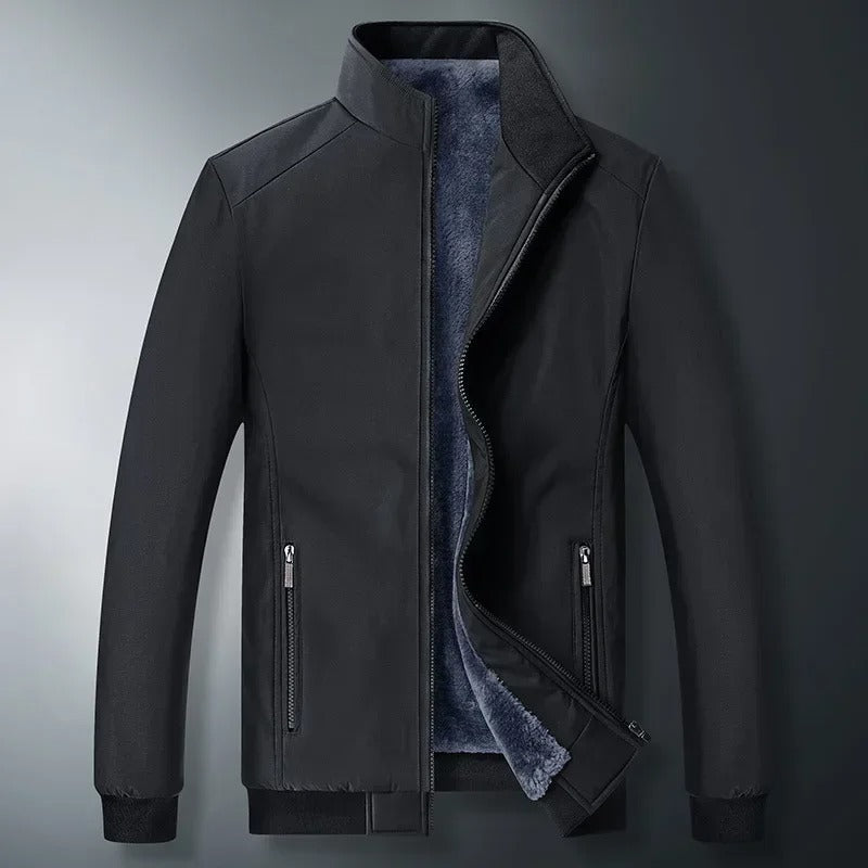 Herre Fleece Varm Standkravejakke - Mukavuus - Eriste - Tyyli