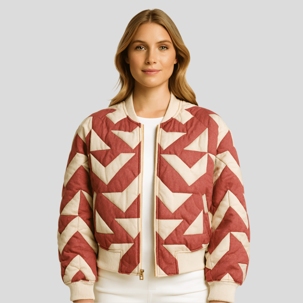 Värikäs siirtymätakki naisille - Kevyt - Huomiota herättävä muotoilu - EmiyoSuomi - Bomberjacket - Nainen